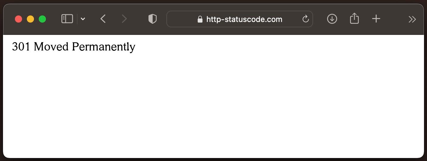 Statuscode 301 Moved Permanently