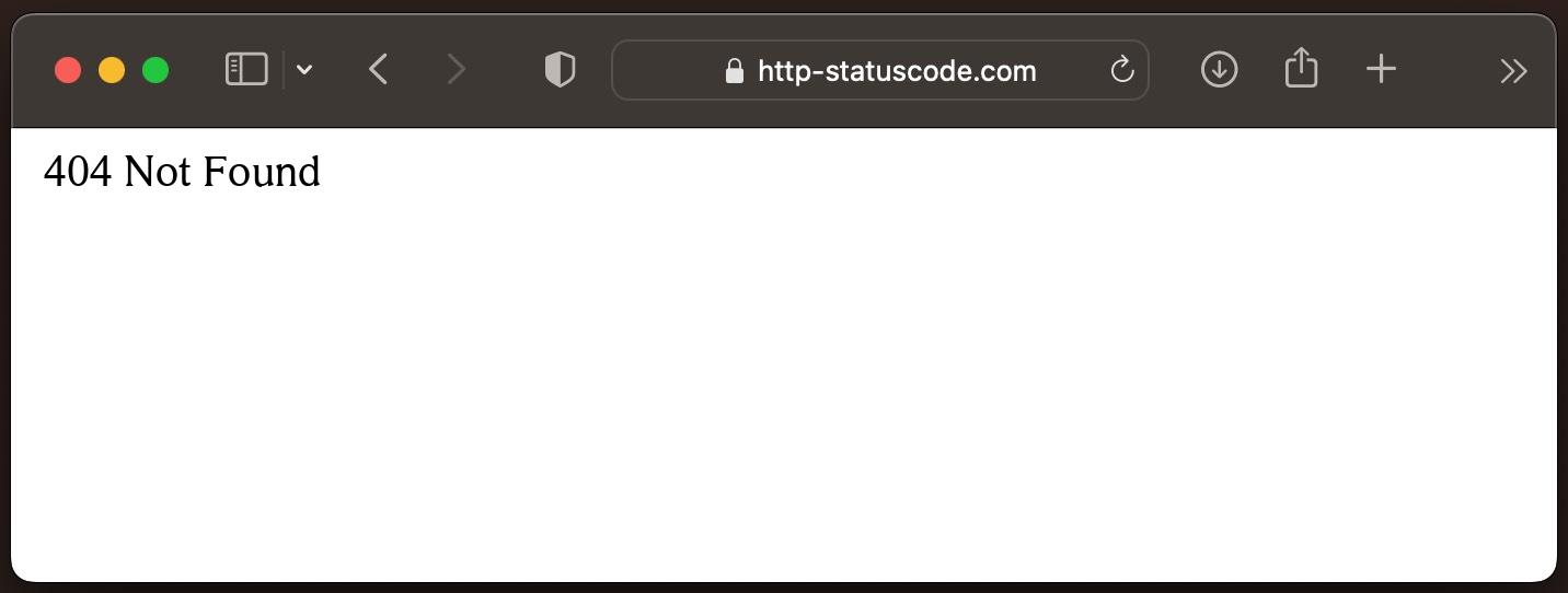 Status code 404 Not Found