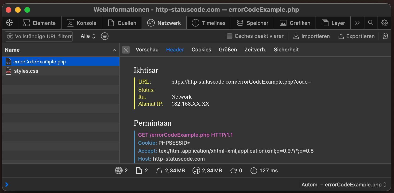Kode status 494 Request header too large
